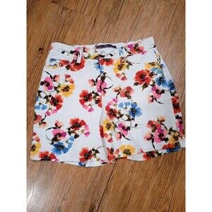 Gloria Vanderbilt Shorts Amanda Denim Dream Garden Floral Size 10